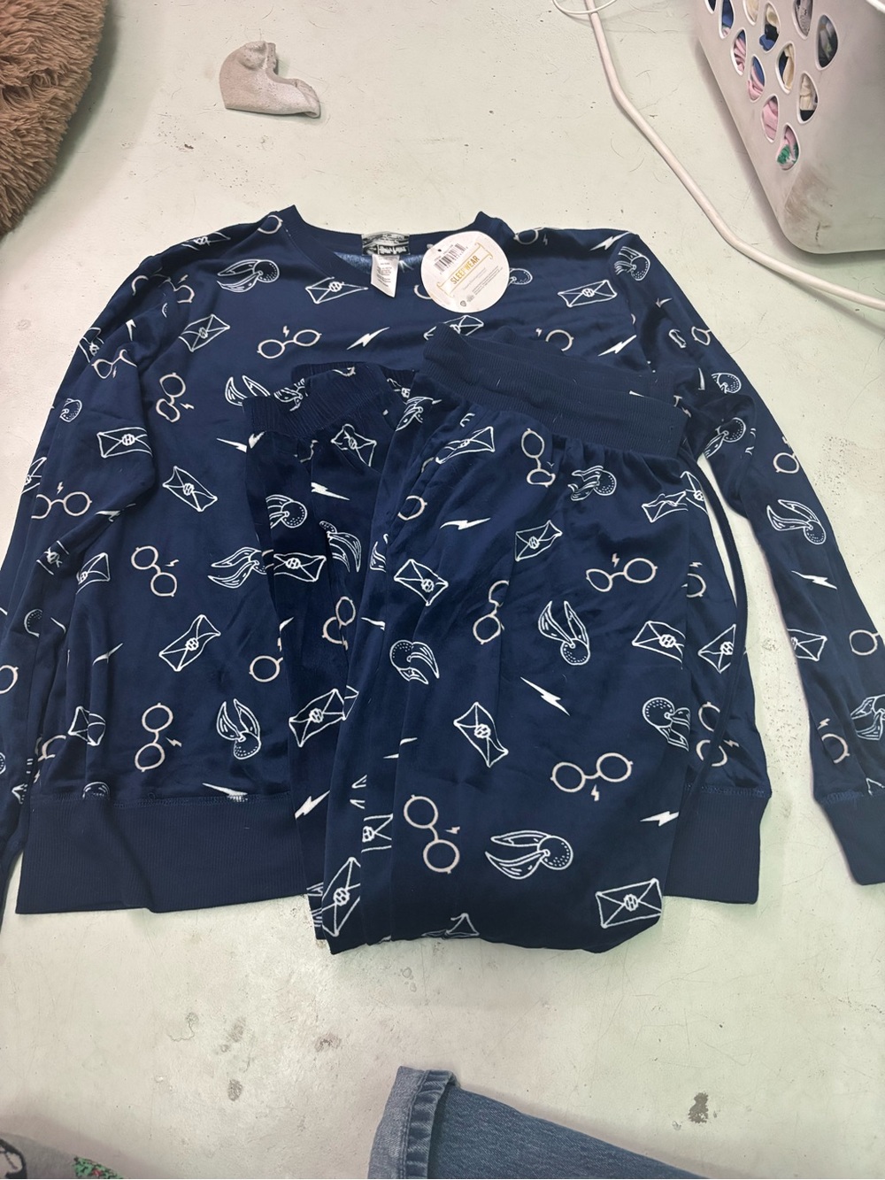 Universal Navy Blue Printed Pajama Set